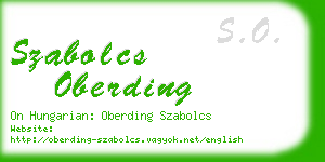 szabolcs oberding business card